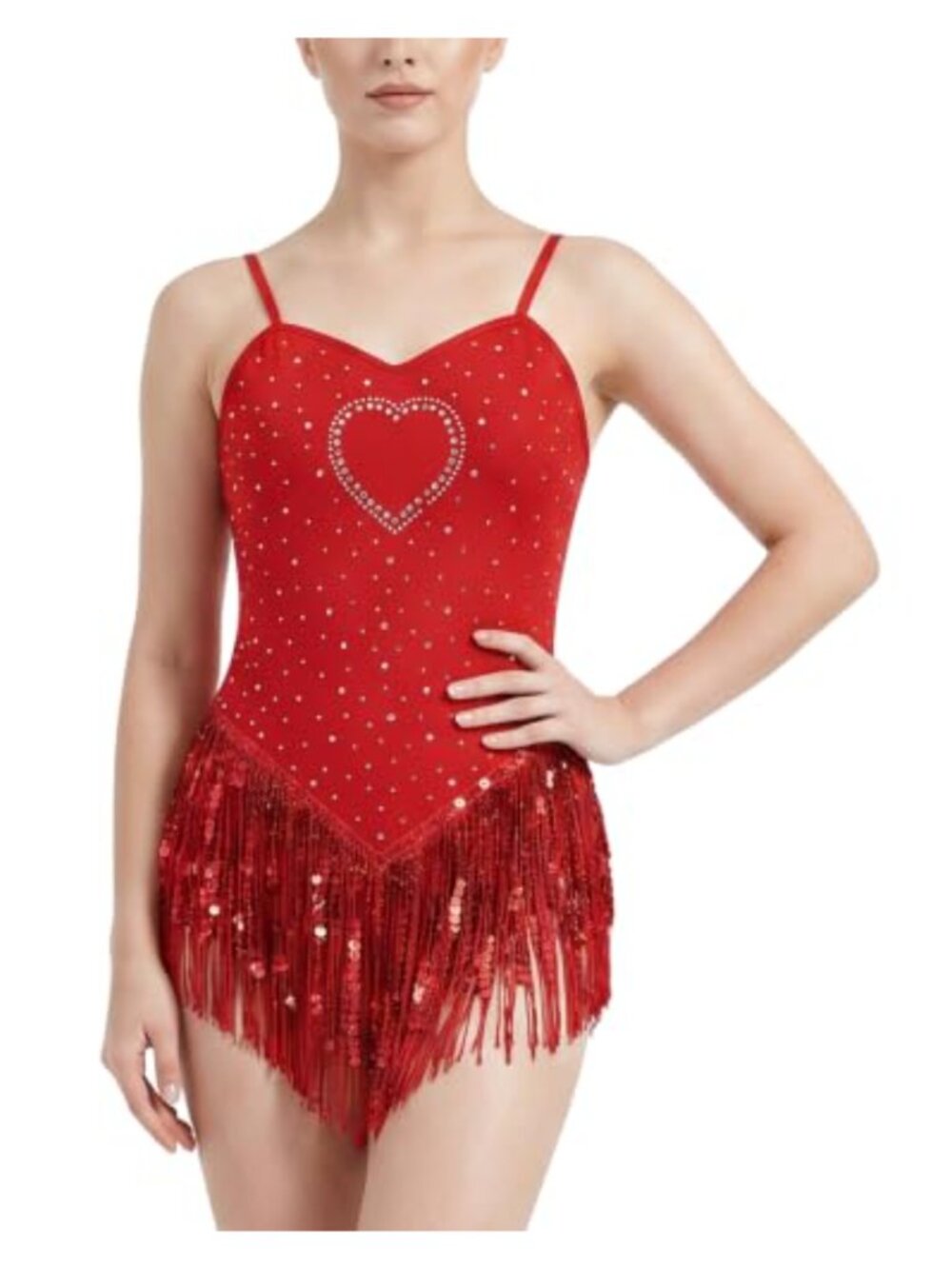Latin Dance Bodysuit Rhinestone Fringe Tassel Backless Slim Fit Dancewear